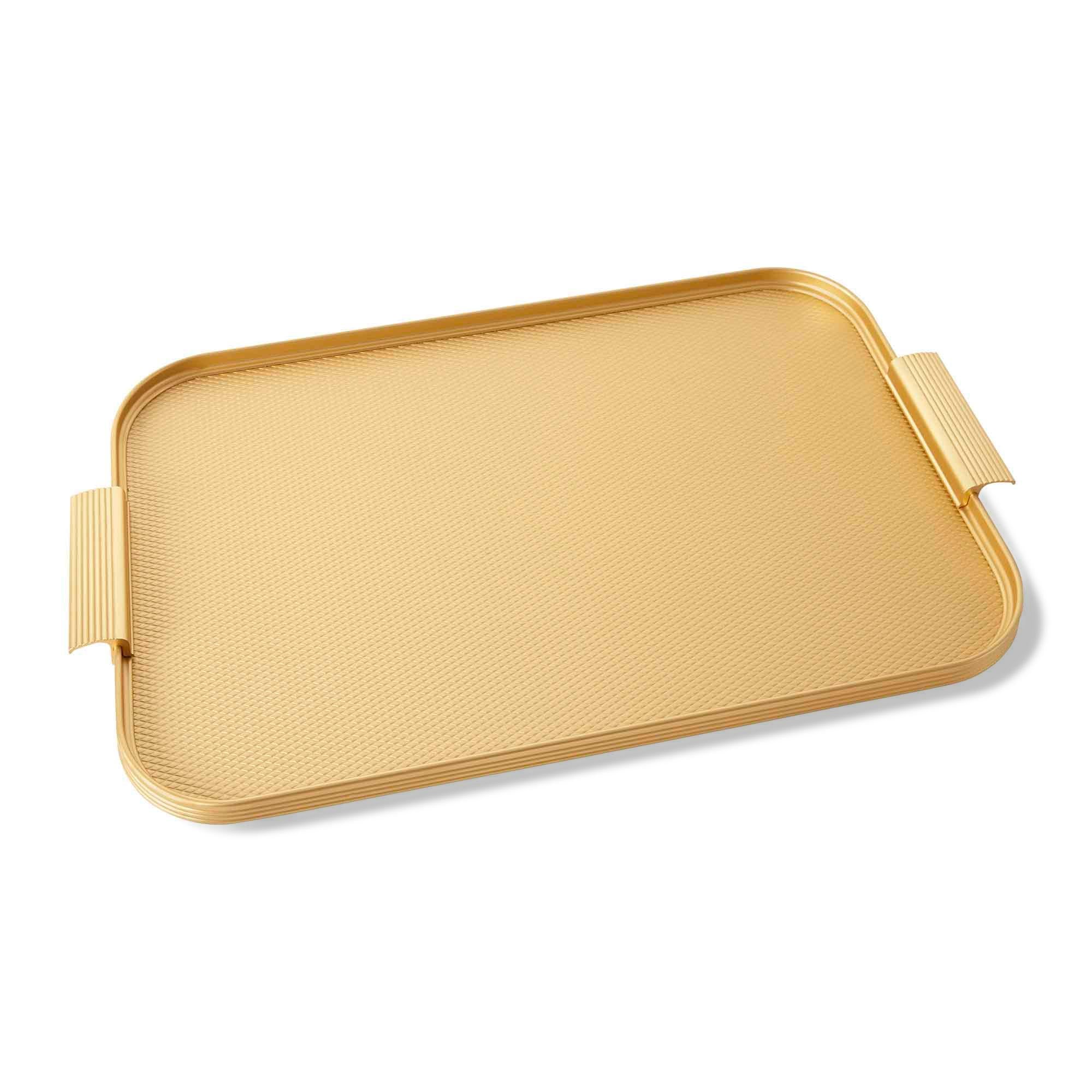 Ribbed Tray in Gold - 16 Inch by Kaymet – The Conran Shop