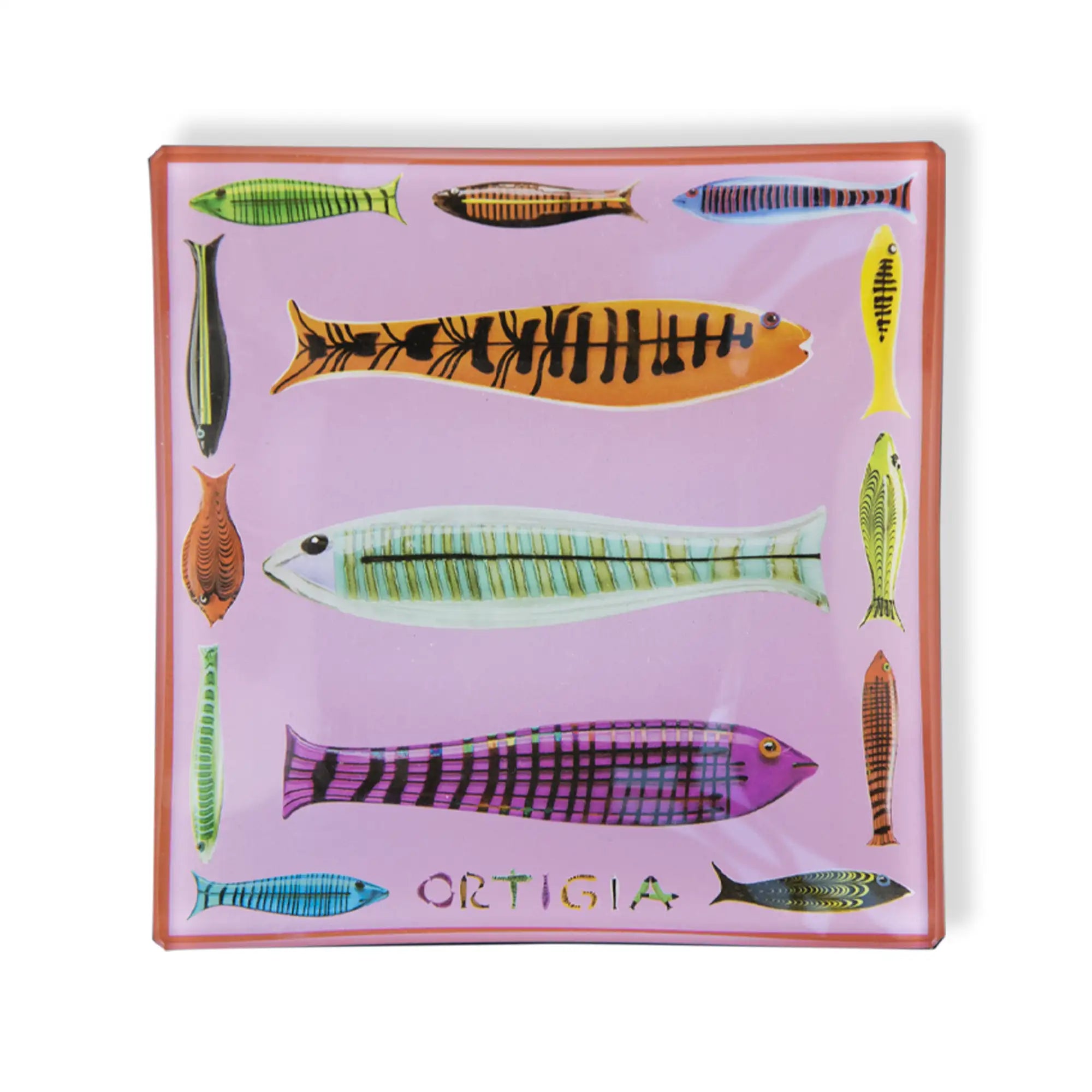 Ortigia Glass plate Dragonflies Pink main image 0