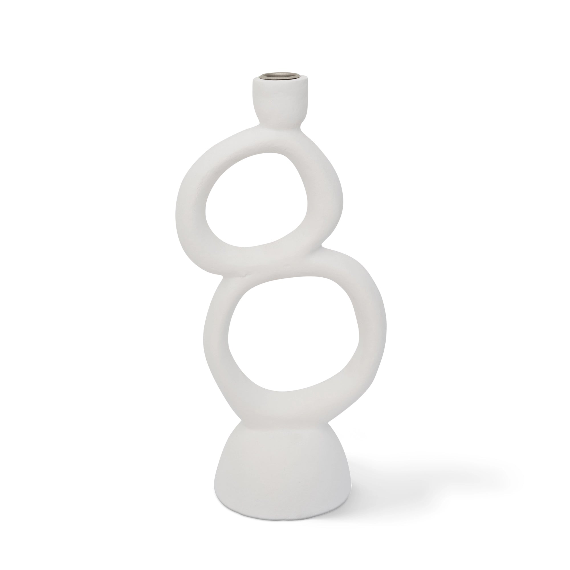 Candle Holder Ecomix Rough Sophistication Double - White