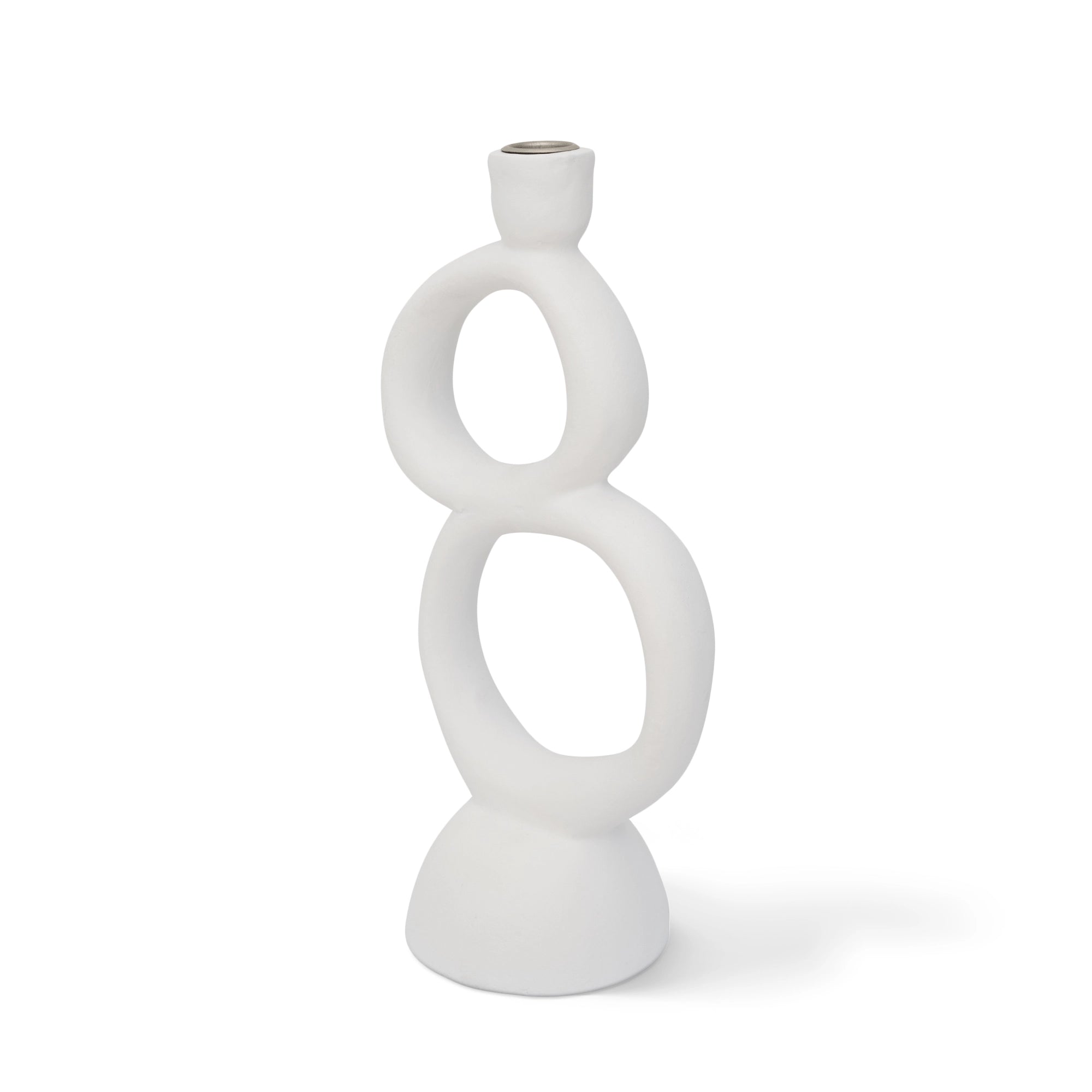 Candle Holder Ecomix Rough Sophistication Double - White