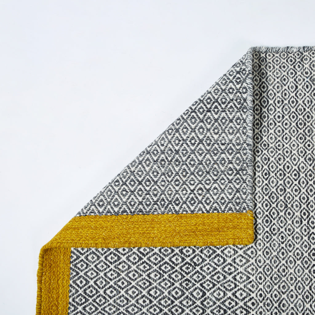 Conran Rugs Mini Diamond Charcoal & Pollen Kilim Rug - 200 x 300cm | The Conran ...