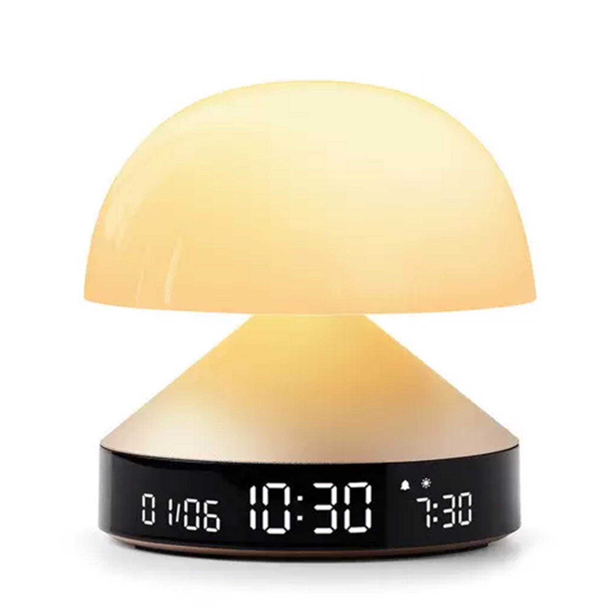 Mushroom-shaped night light with digital clock