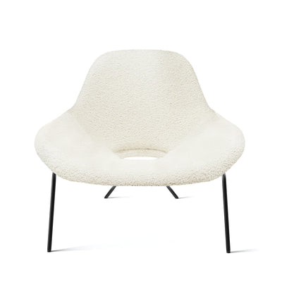 Cross Leg Lounge Chair - Riso Boucle Snow