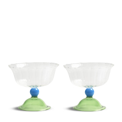 Coupe Tulip Green Set Of 2