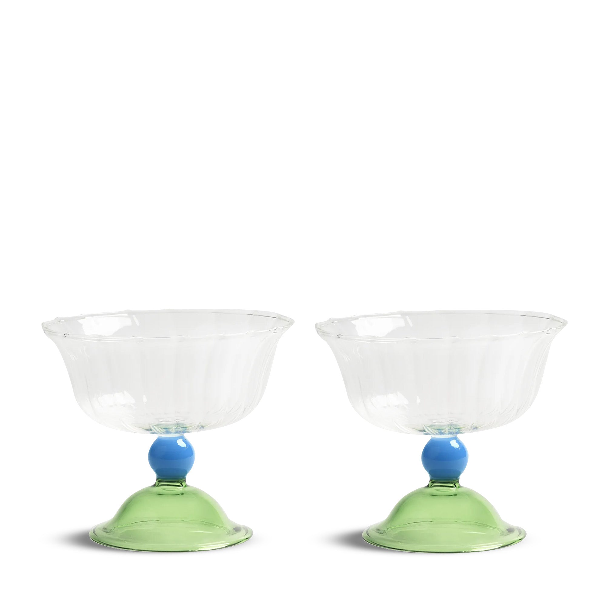 Coupe Tulip Green Set Of 2