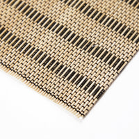 Bamboo Rectangular Placemat Black & Natural 45 x 33cm