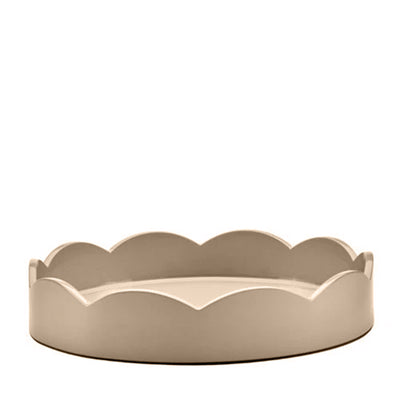 Lacquered Round Scallop Tray - Cappuccino