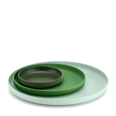 مجموعة صواني من ثلاث قطع باللون الأخضر