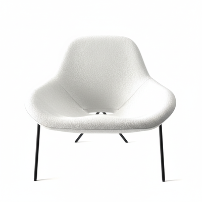 Cross Leg Lounge Chair - Boucle Chalk