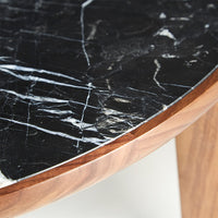 Hole Coffee Table Walnut Black Marquina Marble