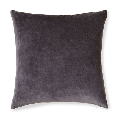 غطاء وسادة مربع مخملي باللون الرمادي 50cm x 50cm