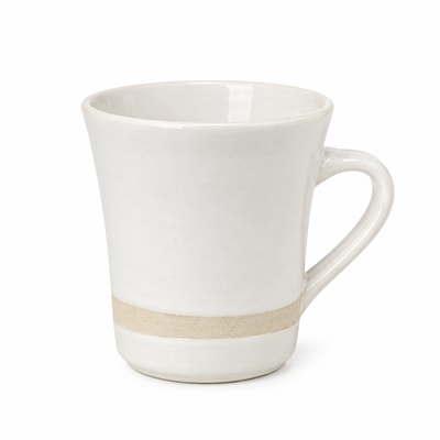 Organic Sand Mug Wax Stripe White
