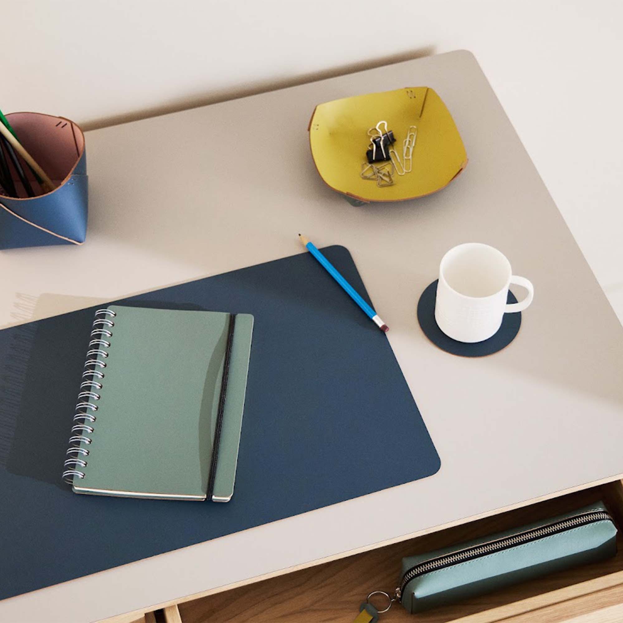 Cuero Two Tone Pencil Case Eucalyptus & Mustard