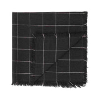 Woven Check Linen Napkin Black 45 x 45cm