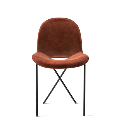 Cross Leg Side Chair - Velvet Brick
