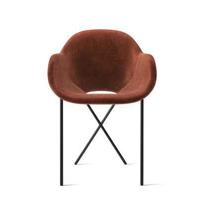 Cross Leg Armchair - Duro Velvet: Brick