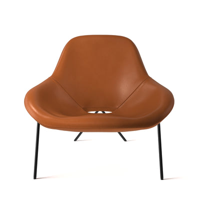 Cross Leg Lounge Chair - Brenta Leather Cognac