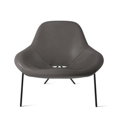 Cross Leg Lounge Chair -  Brenta Leather Graphite