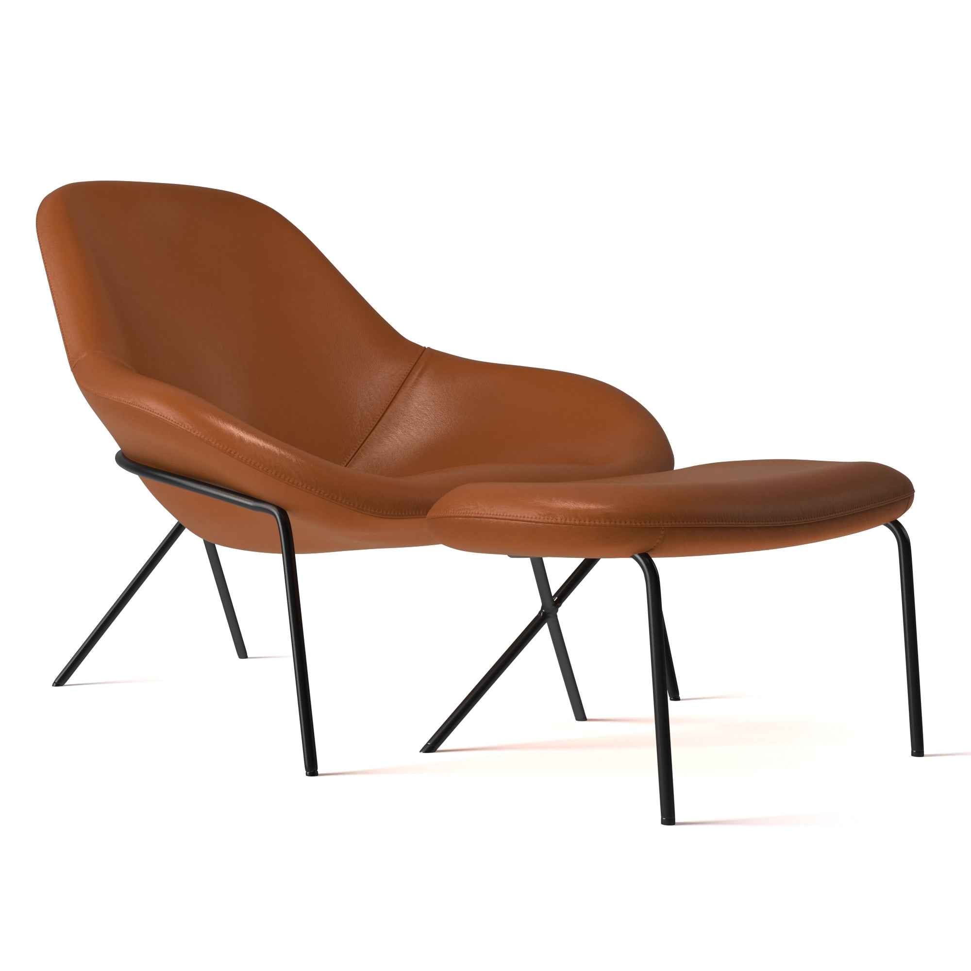 Cross Leg Lounge Chair Ottoman by TCS The Conran Shop