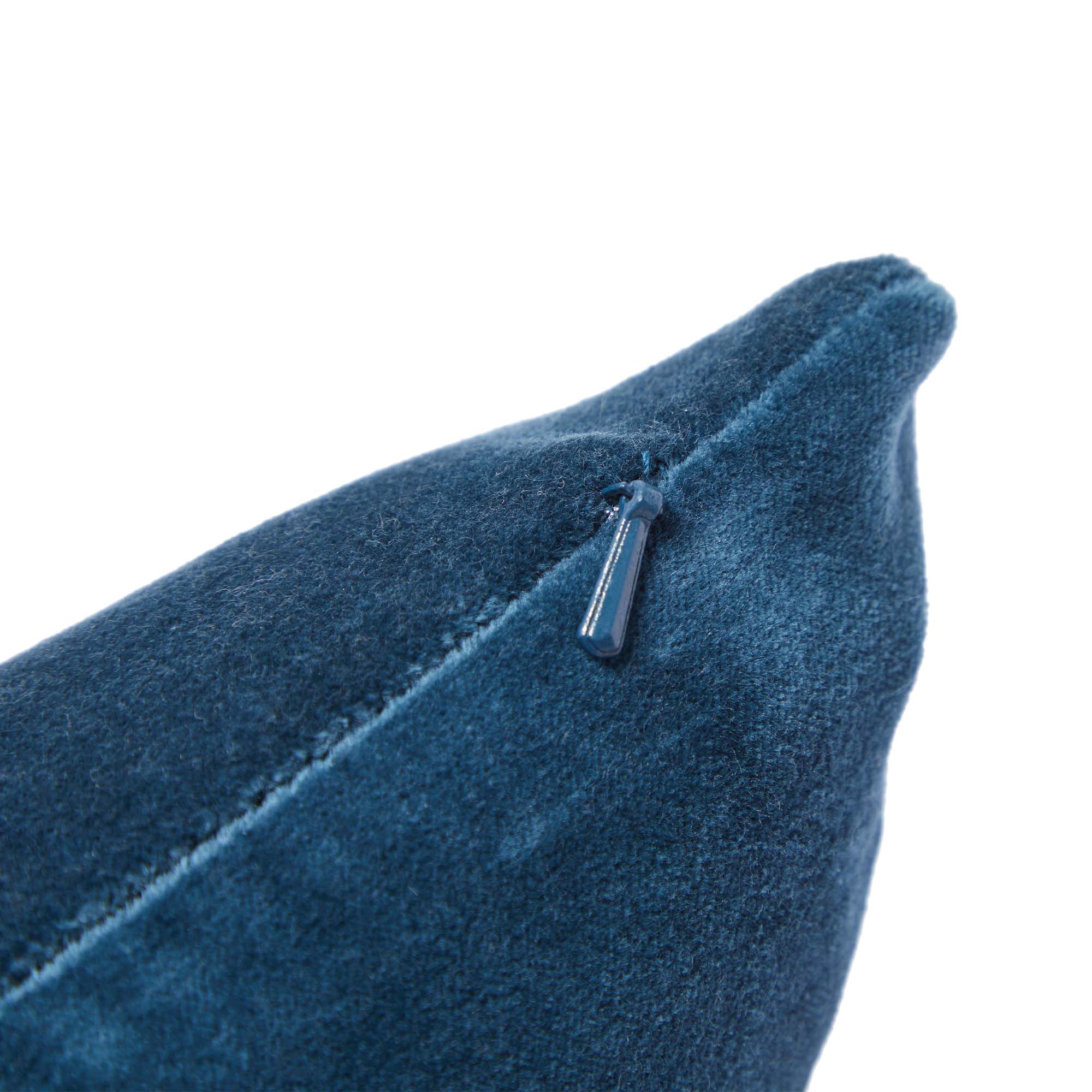 غطاء وسادة مخملي 80 × 30 سم - أزرق