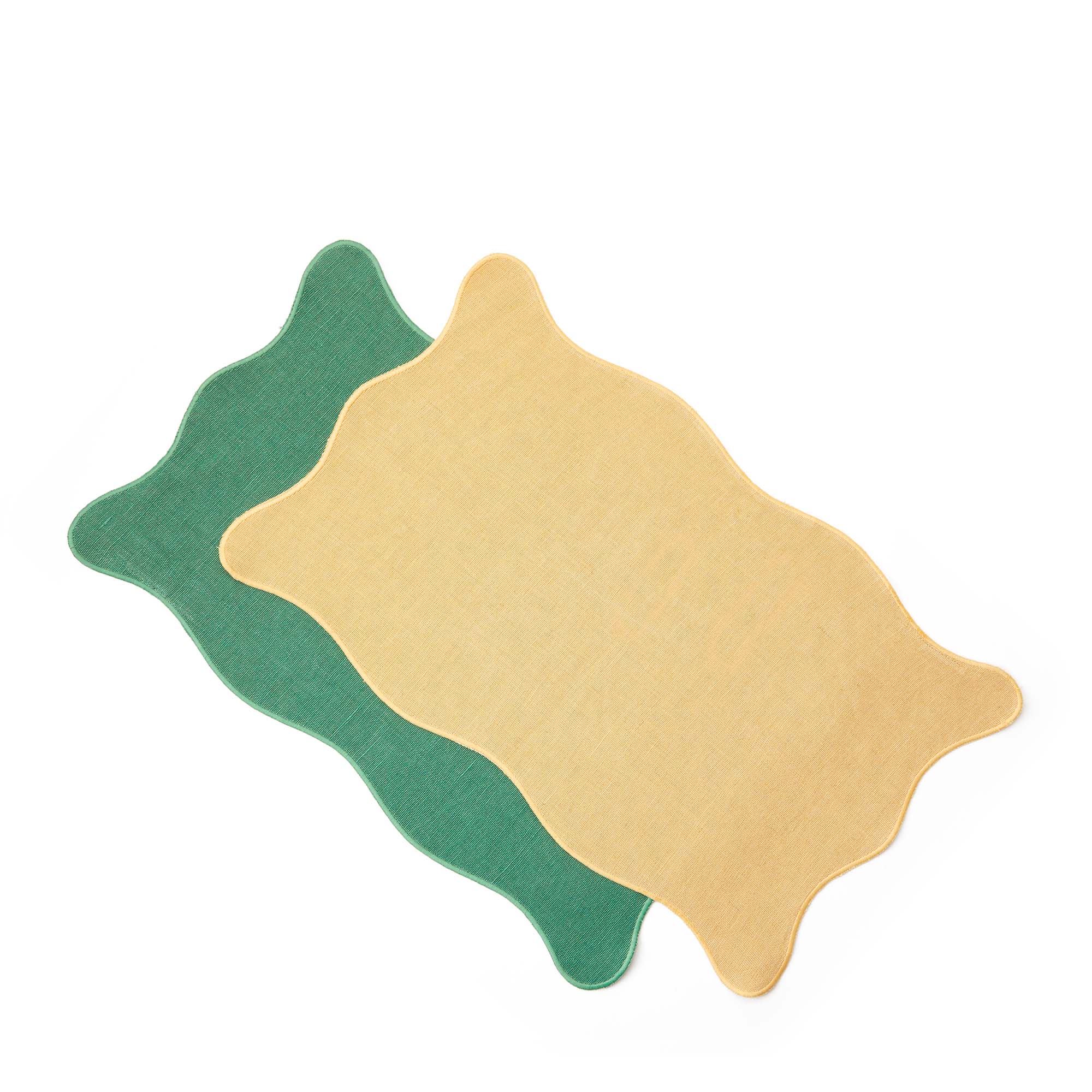 مفرش صحون سكالوب أصفر 30 × 50 سم