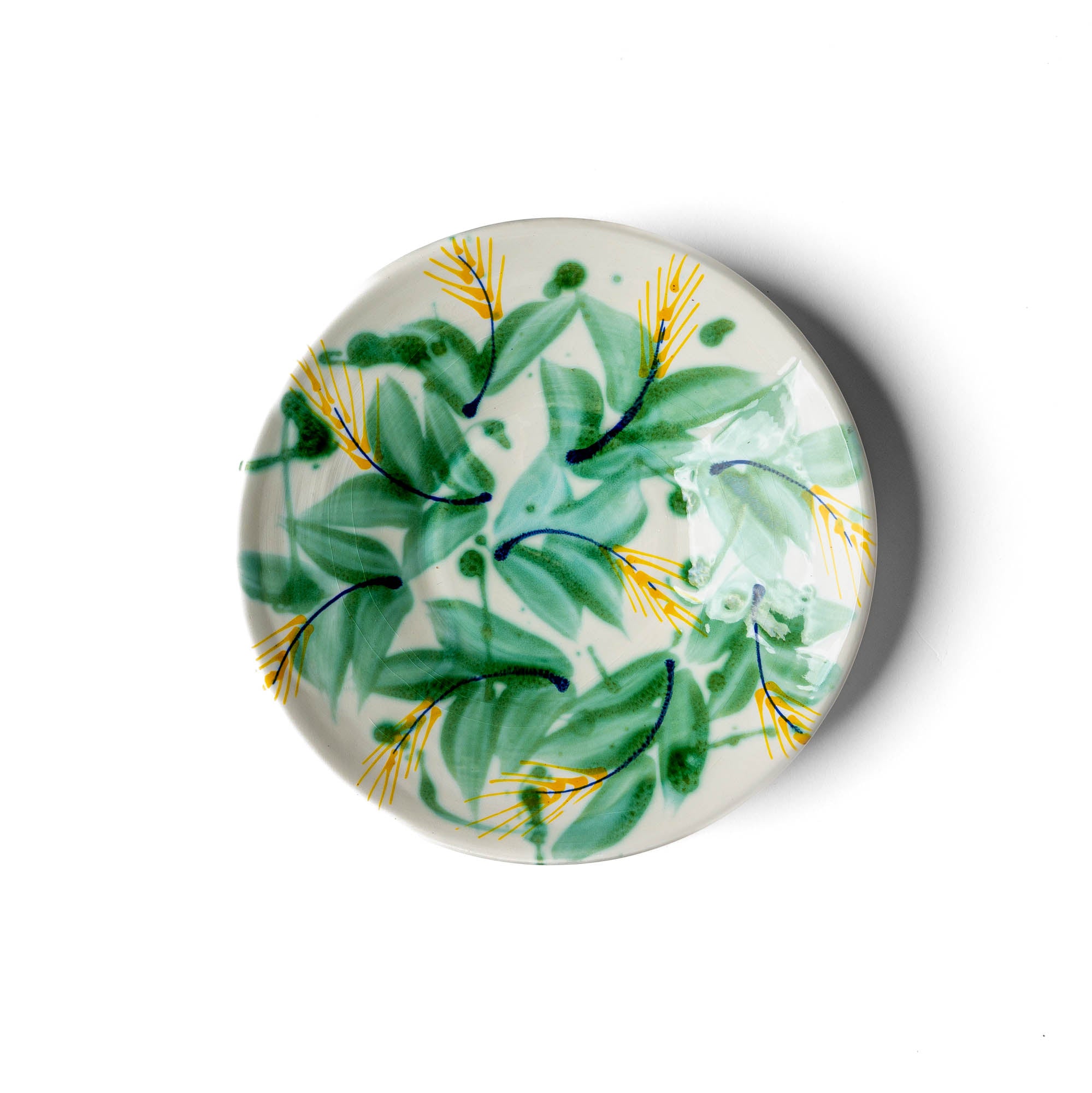 Serving Plate With Yellow Wheat Motifs - Small