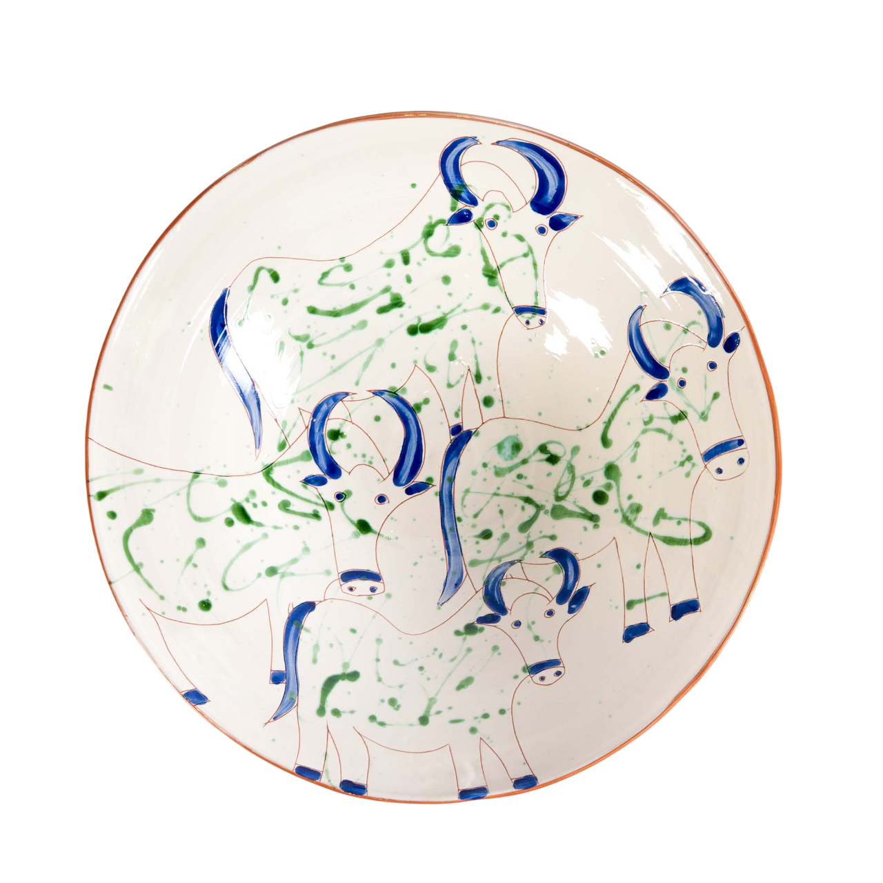 Giant Serving Bowl With Taurus Motifs