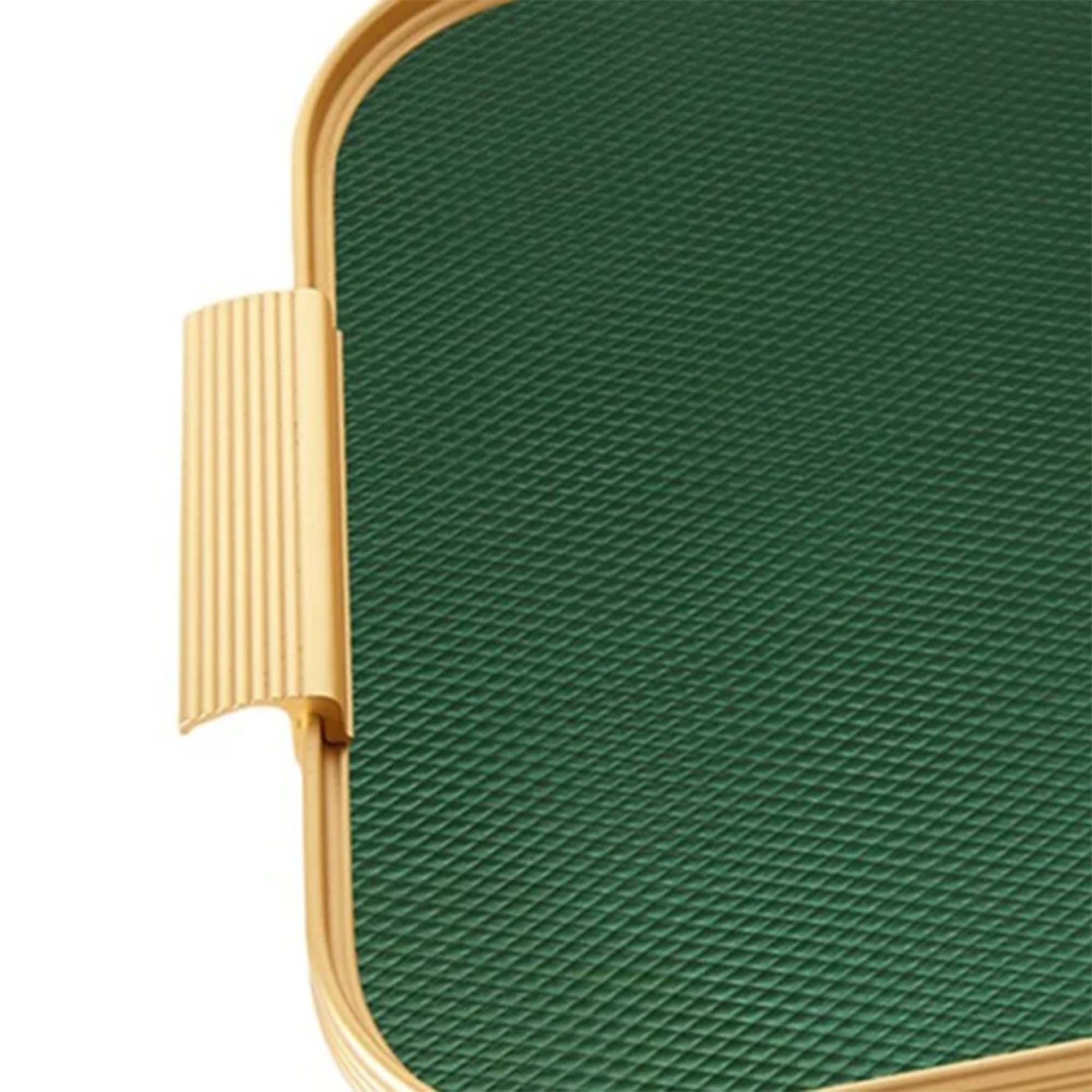 Ribbed Tray in Forest Green and Gold - 16 Inch