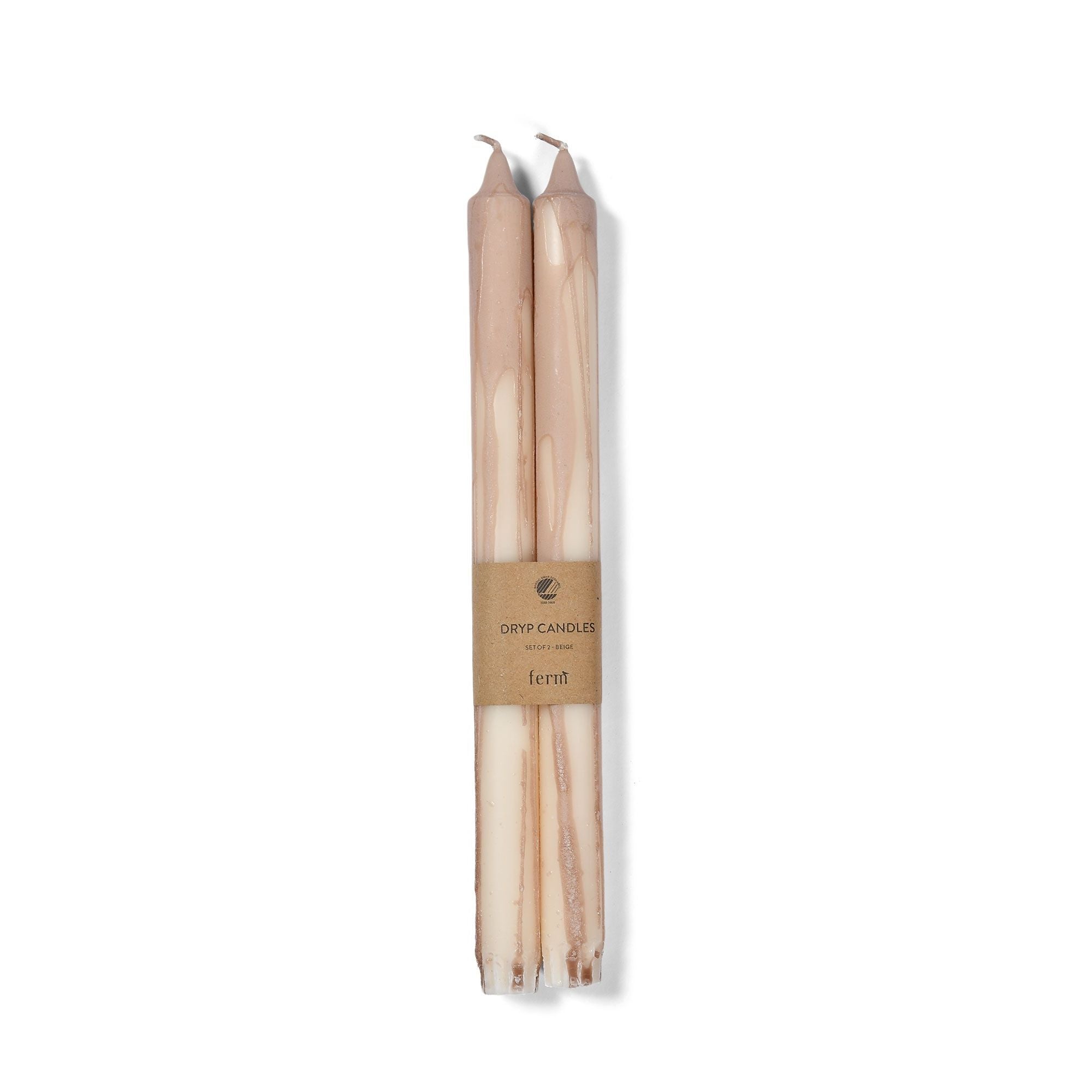Dryp Candle Set of 2 - Beige image 2