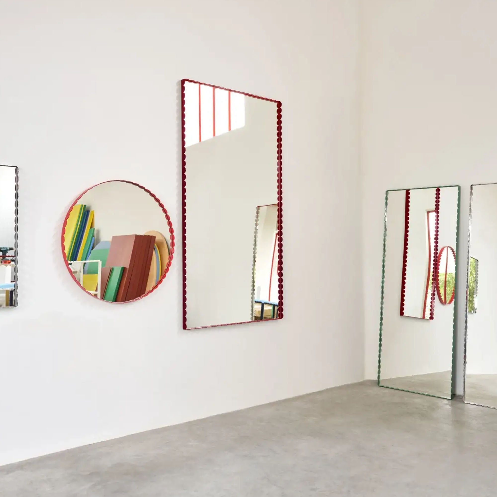 Arcs Mirror Rectangle L - Burgundy