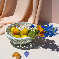 Sicilia Ceramic Basket - Grey Green