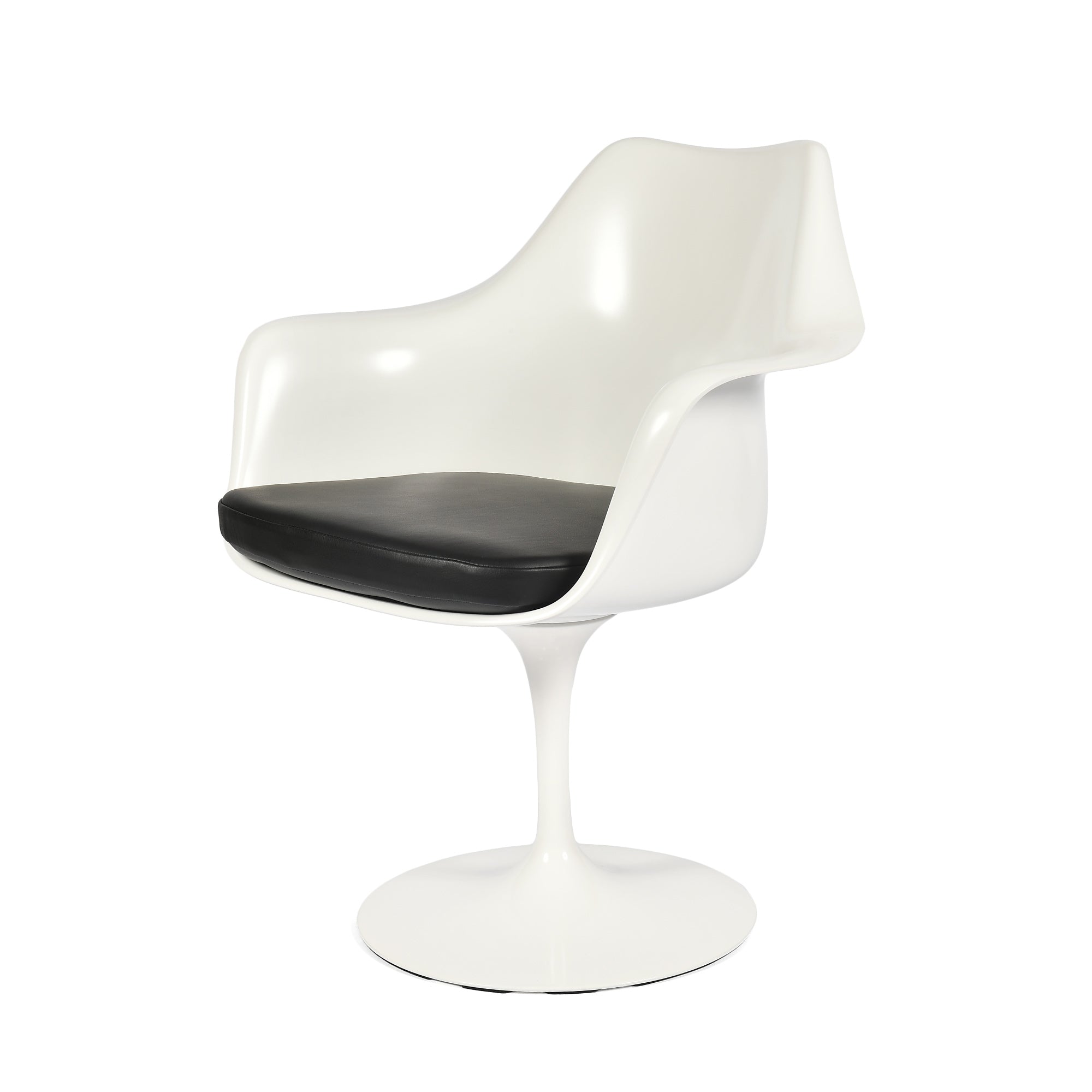 Saarinen Tulip Armchair - Black Leather image 4