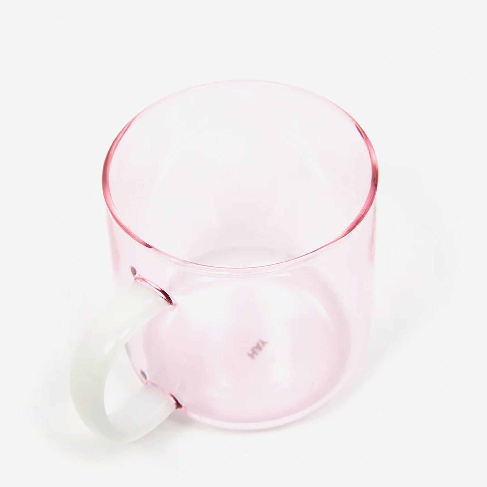Borosilicate Mug Set Of 2 Pink With White Handle