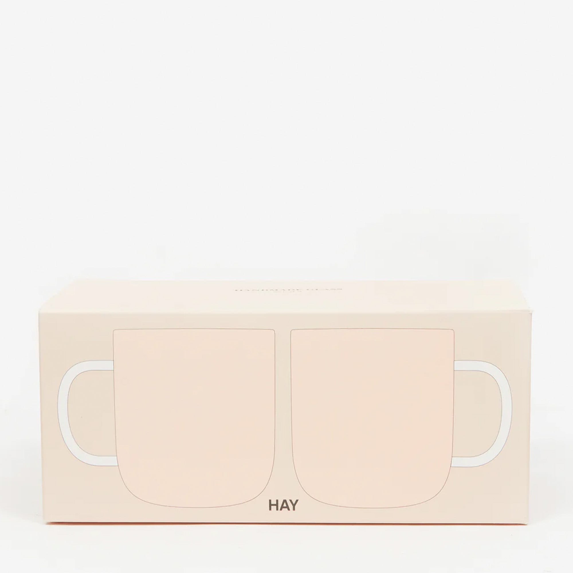 Borosilicate Mug Set Of 2 Pink With White Handle