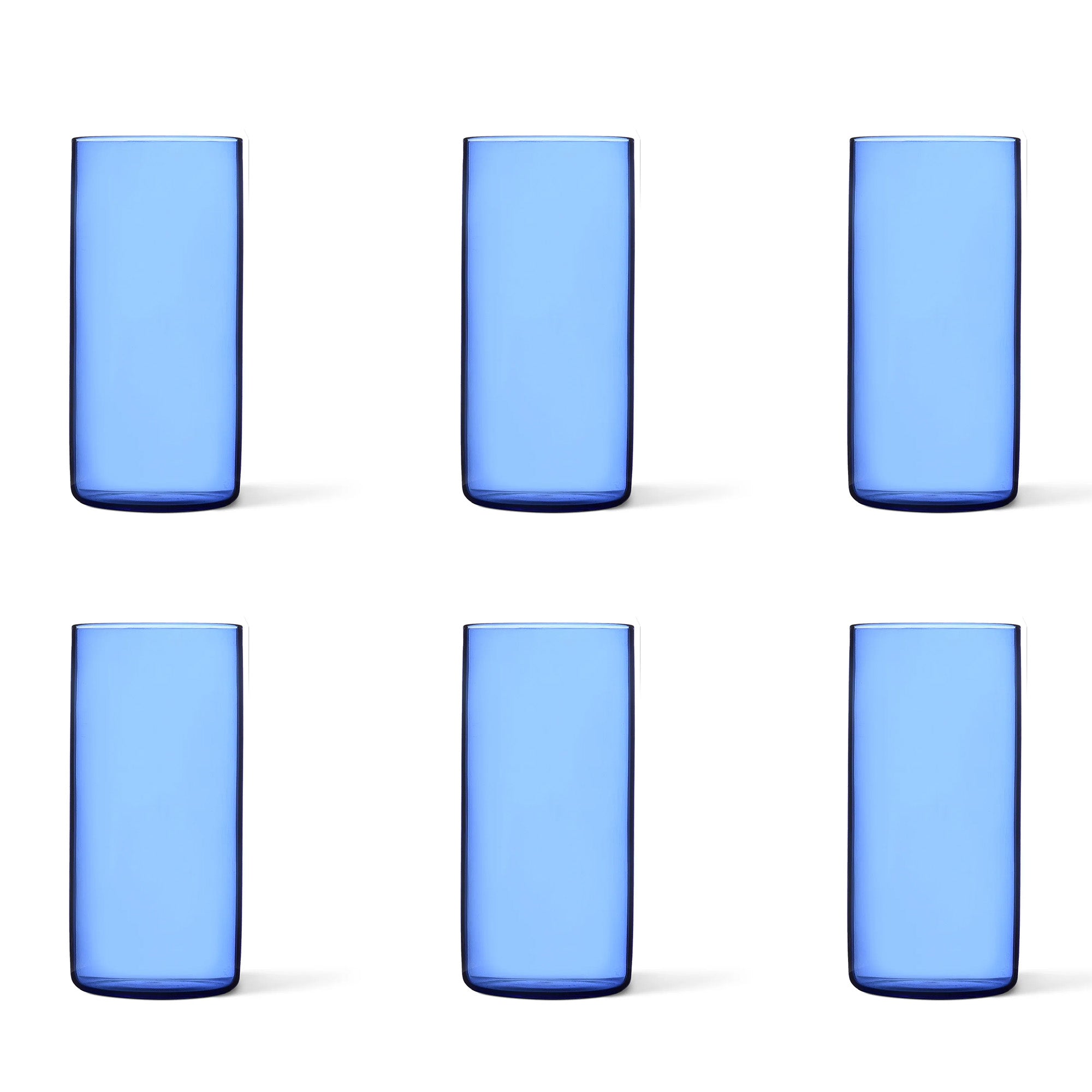 Cilindro Extra Light Colore Light Blue Long Drink - Set of 6