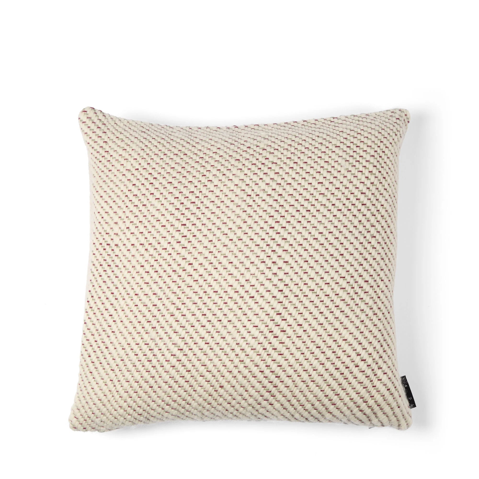 Olive & Burgundy Wool Inlay Cushion Cover