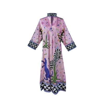 Kaftan Cotton Jungle Pink Large