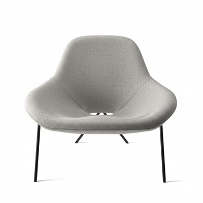 Cross Leg Lounge Chair - Chenille Silver