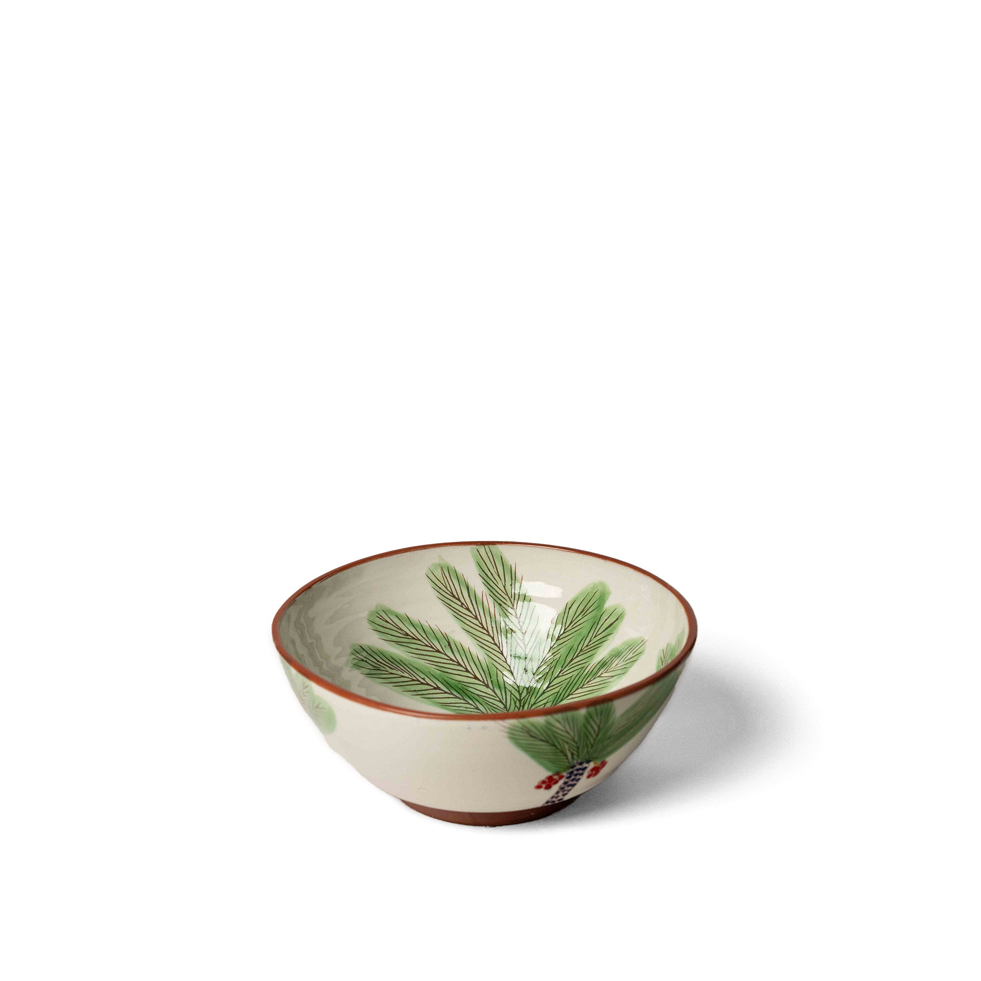 Serving Bowl With 3 Palms & Red Dates - Medium