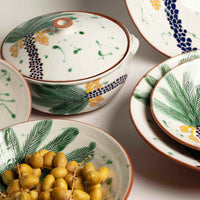 Serving Tureen With 1 Palm & Yellow Dates - Blue Trunk & Red Brick