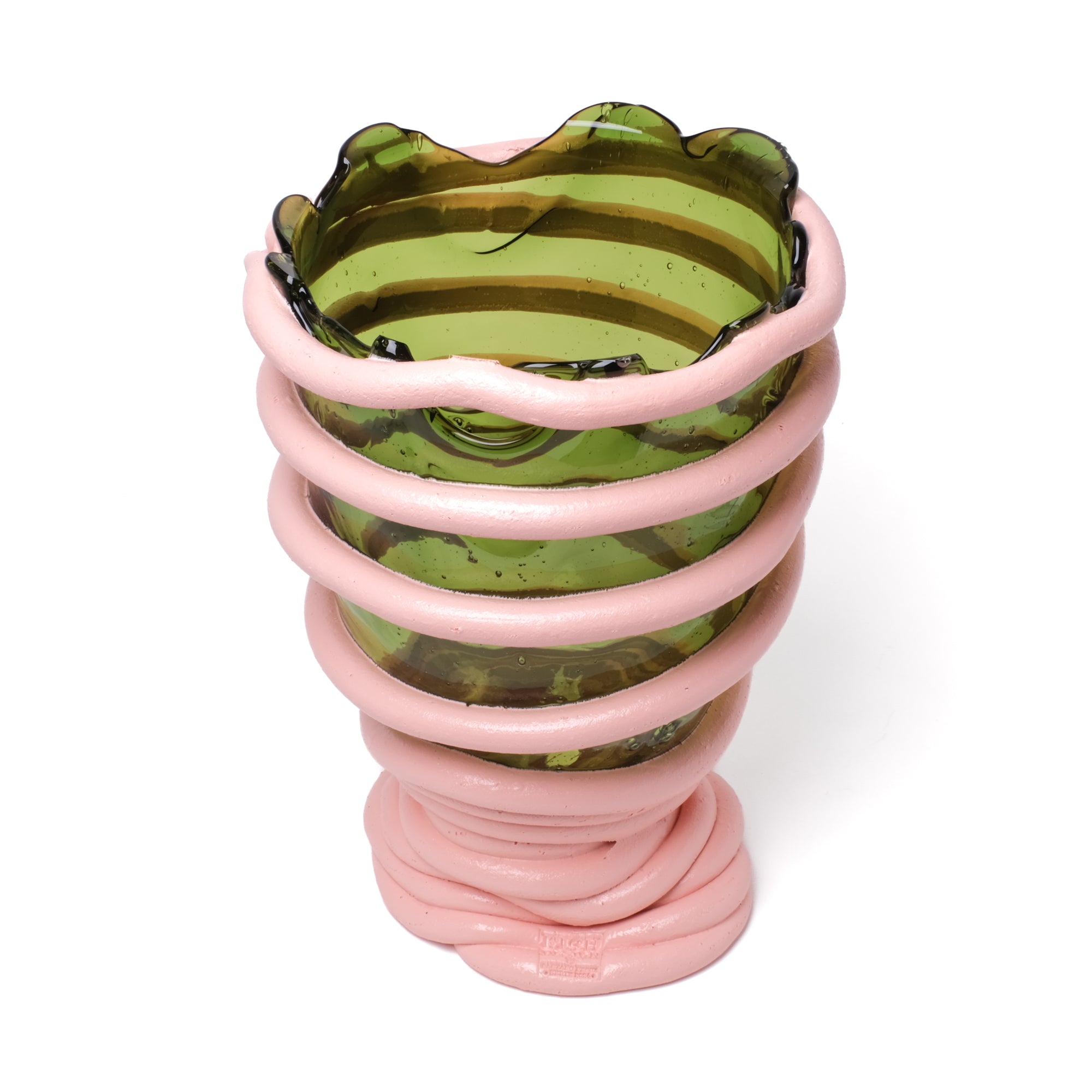 Pompitu I Large Vase - Green & Matt Salmon