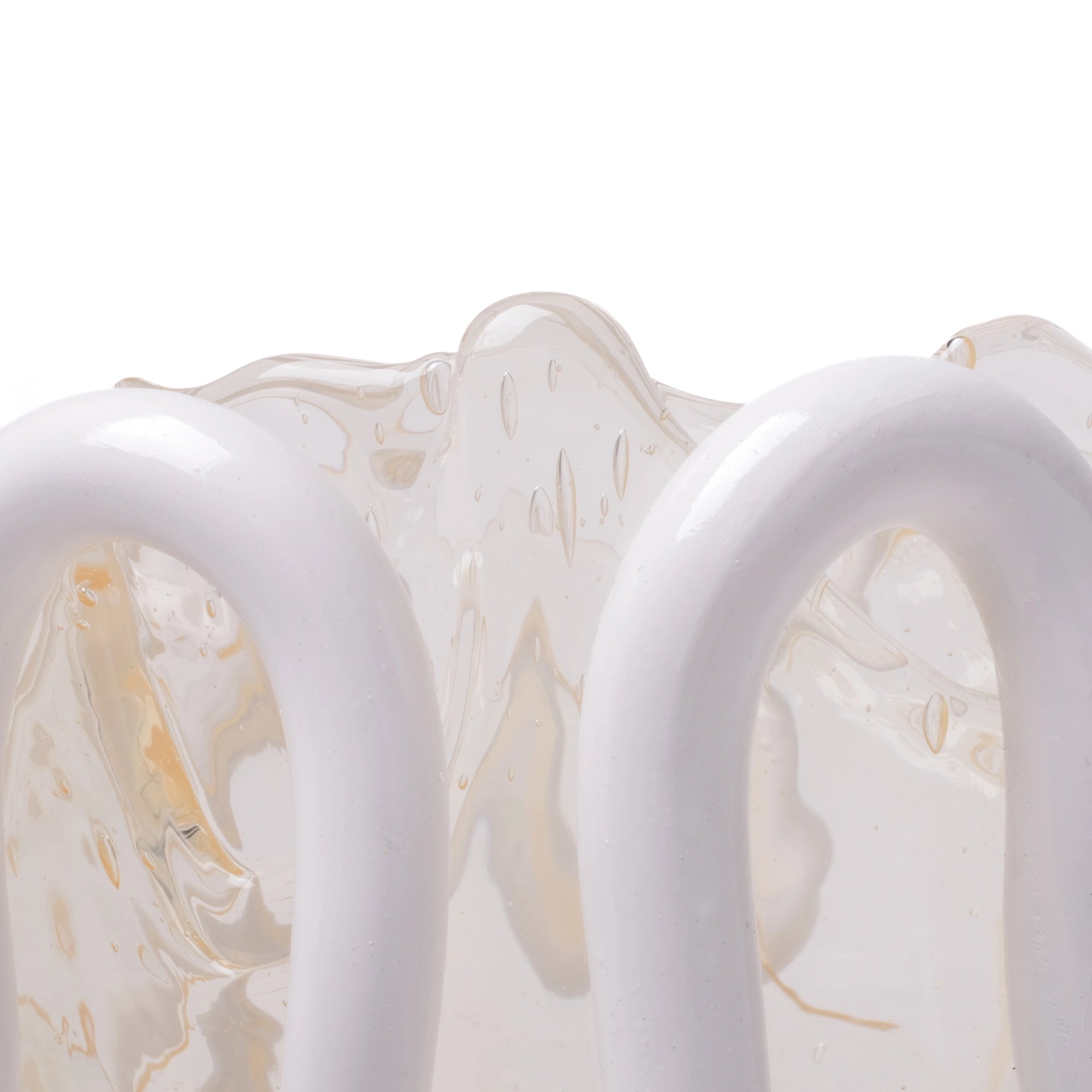 Indian Summer Medium Vase - Clear & White