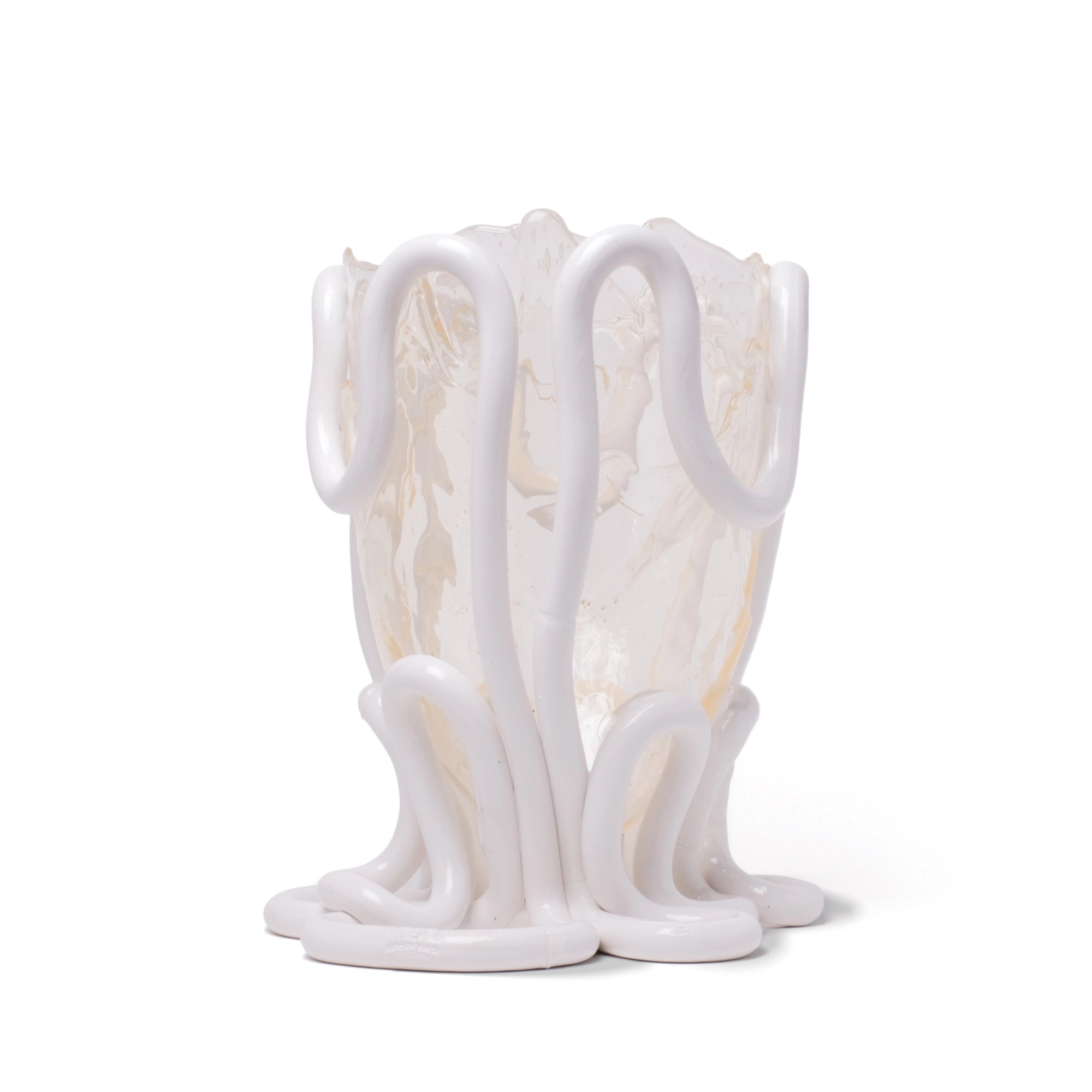 Indian Summer Medium Vase - Clear & White