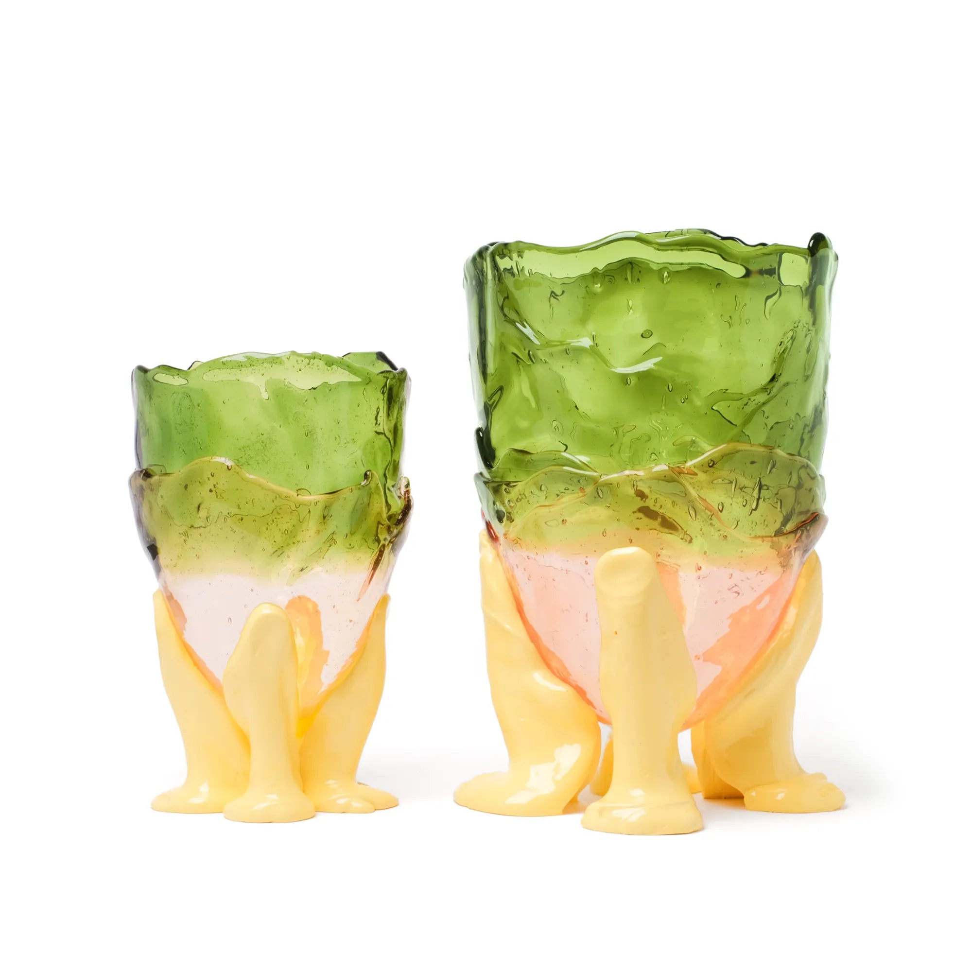 Clear Vase Extc. Large Green Ruby