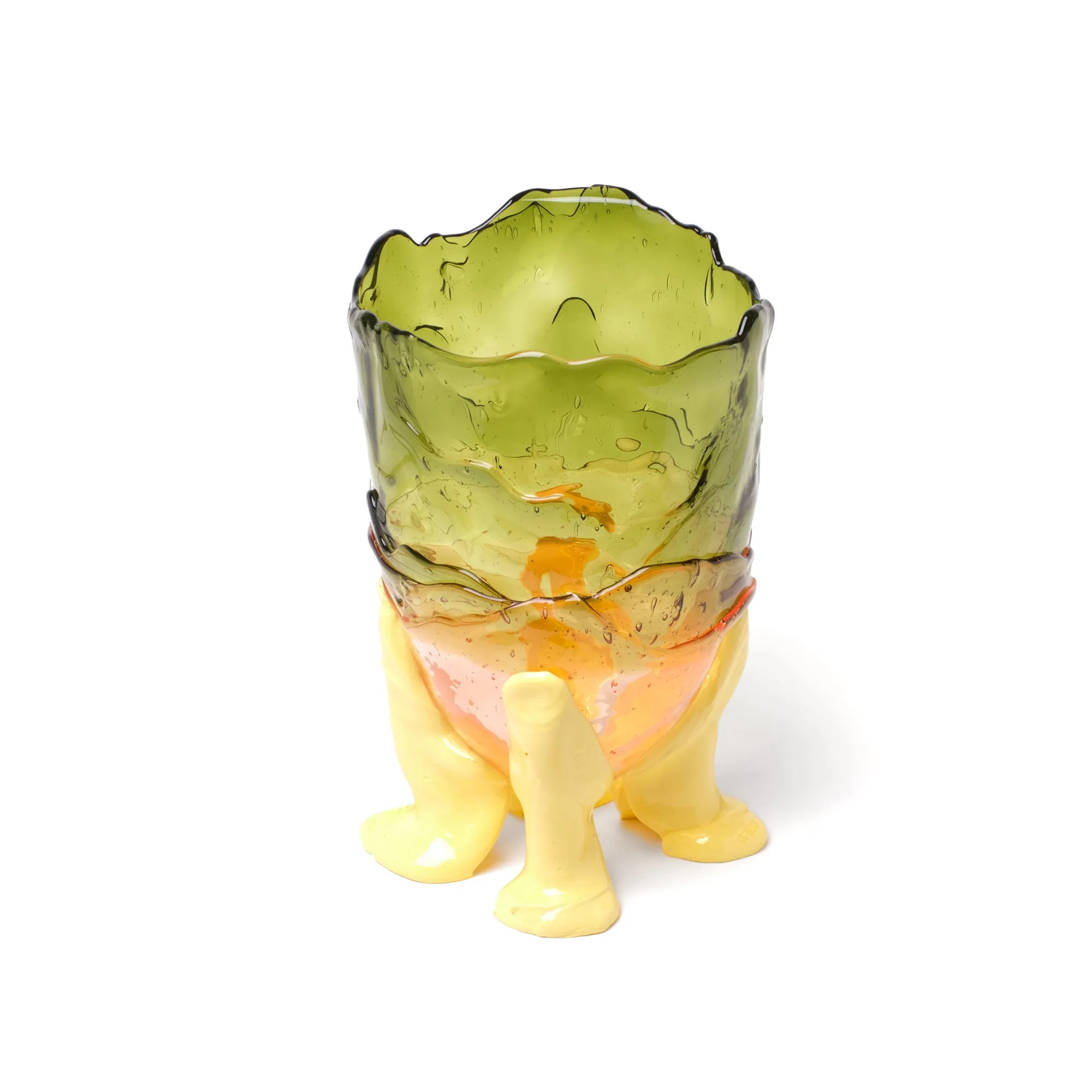 Clear Vase Extc. Large Green Ruby