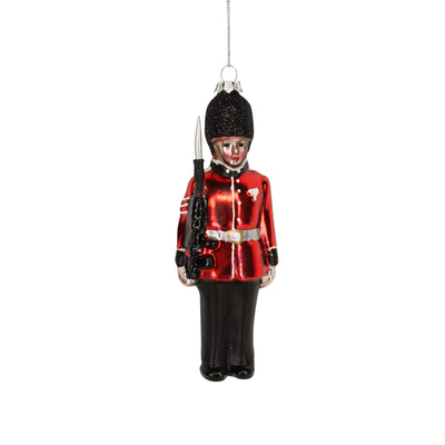Painted Glass Soldier - 16.5cm Ornament
