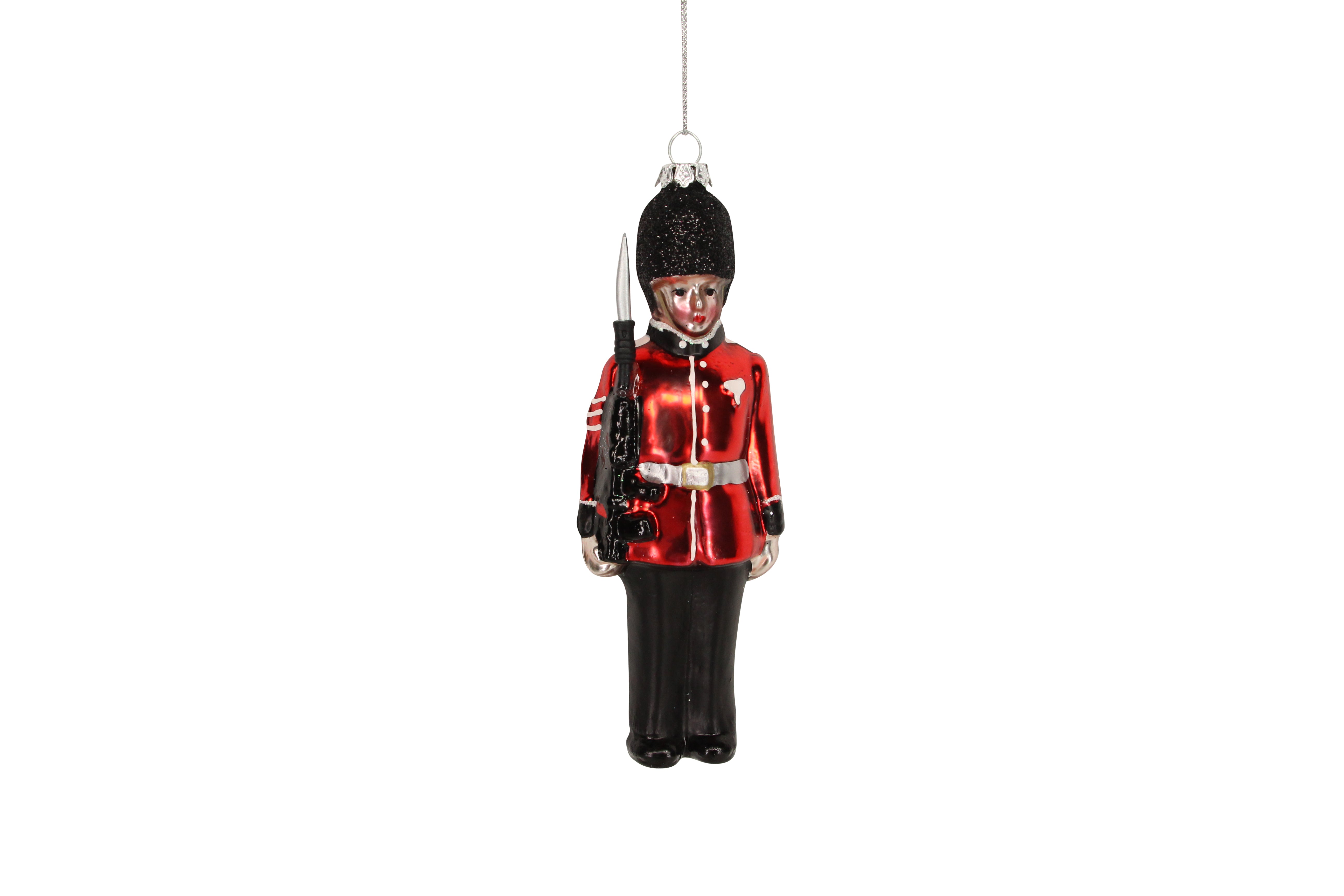Painted Glass Soldier - 16.5cm Ornament