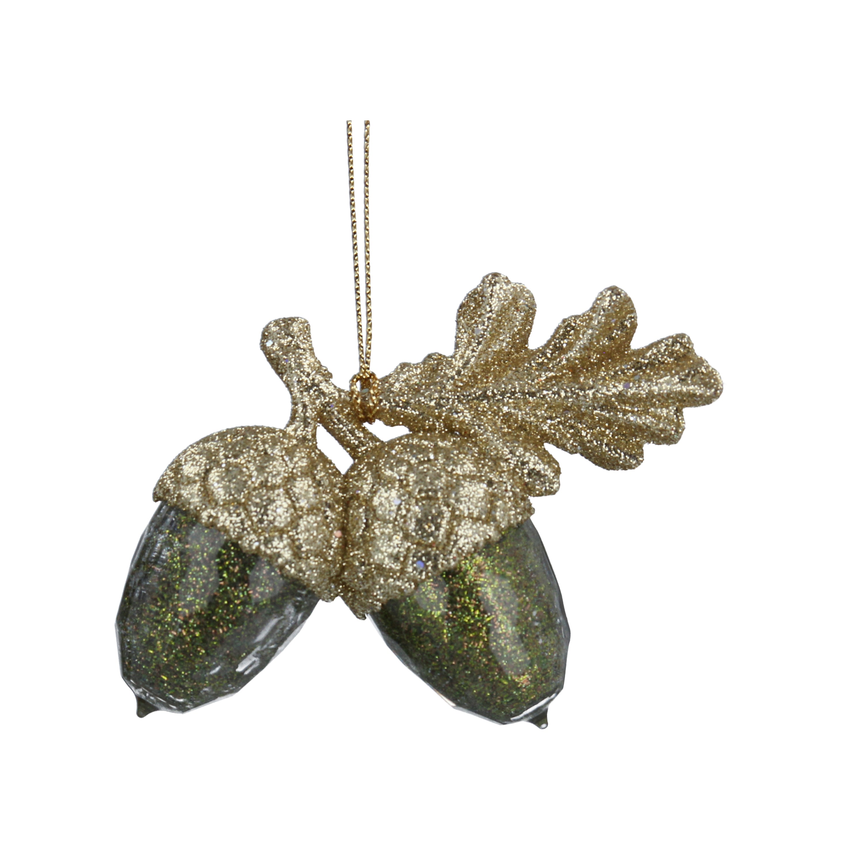 Gold/Green Acrylic Acorns Ornament