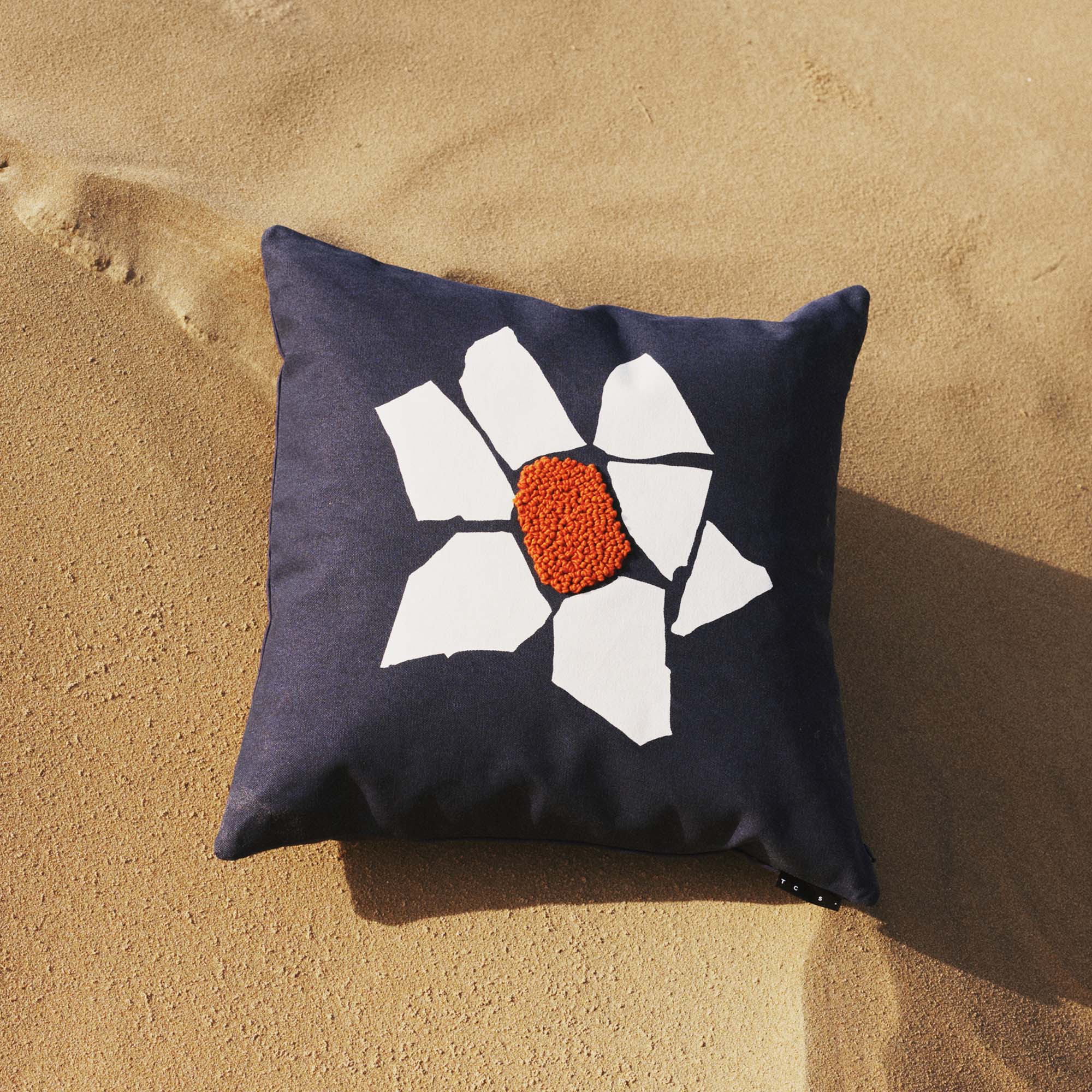 Pieces Mosaic Flower Cushion Cover Blue 50cm x 50cm