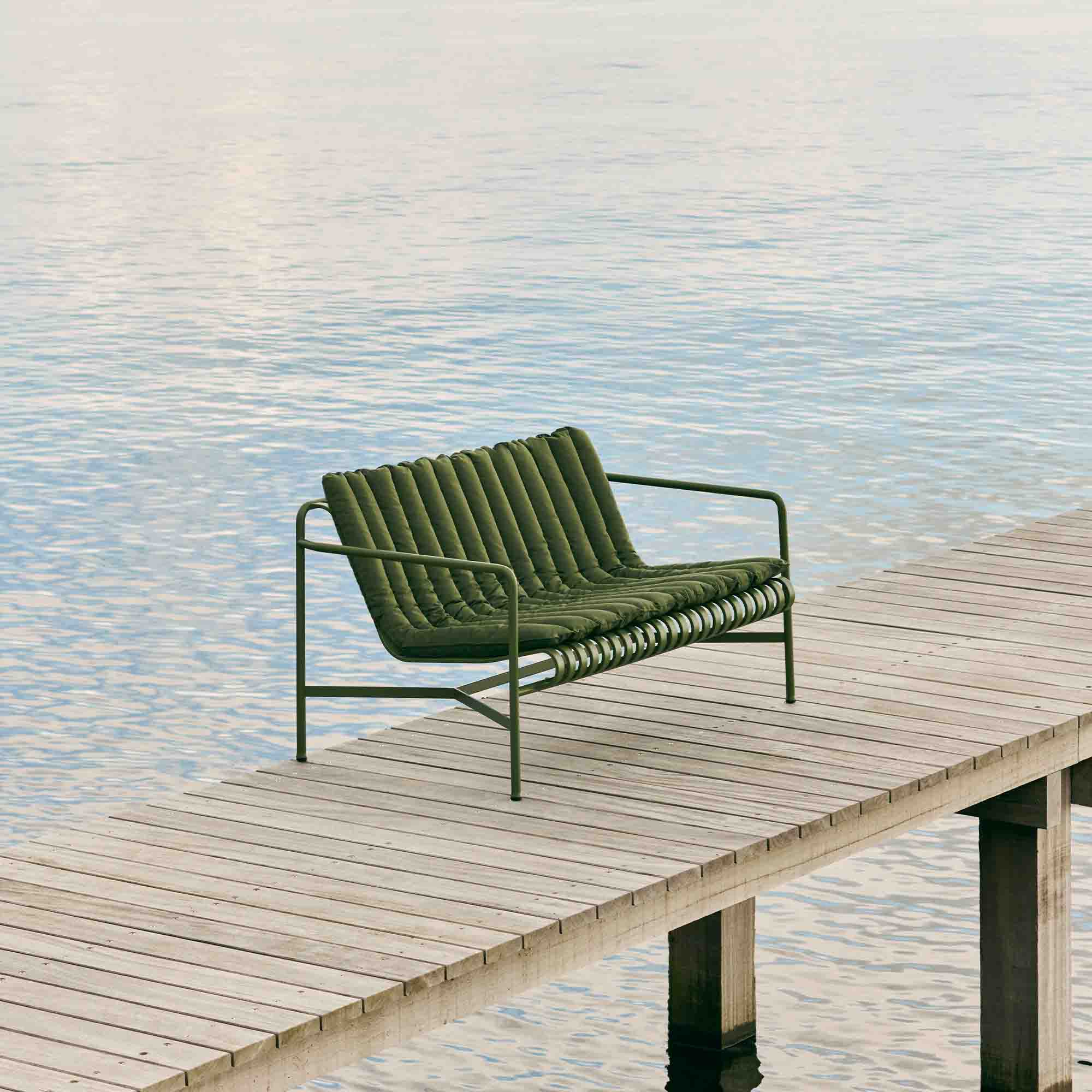 Palissade Lounge Sofa-Olive powder coated steel